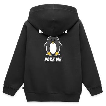 Animal Cool Penguin Déclaration Oiseau de mer Pôle Sud Oiseau - Sweat Premium à capuche zippé enfant bio - noir - Dos - AI Model Kid Male (0cm)
