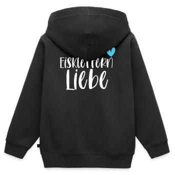 Klettern Eisklettern Liebe Eispickel Geschenk - Kinder Premium Organic Zip Hoodie - Schwarz - Hinten - AI Model Kid Male (0cm)