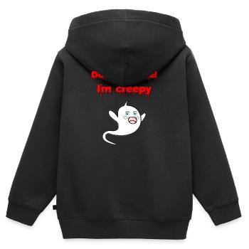 lustige Tees, Sprüche, Geister, verschenken - Kinder Premium Organic Zip Hoodie - Schwarz - Hinten - AI Model Kid Male (0cm)