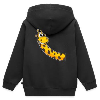 Girafes Girafe - Sweat Premium à capuche zippé enfant bio - noir - Dos - AI Model Kid Male (0cm)