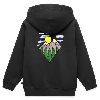 Berg Berge Berggipfel Gipfel - Kinder Premium Organic Zip Hoodie - Schwarz - Hinten - AI Model Kid Male (0cm)