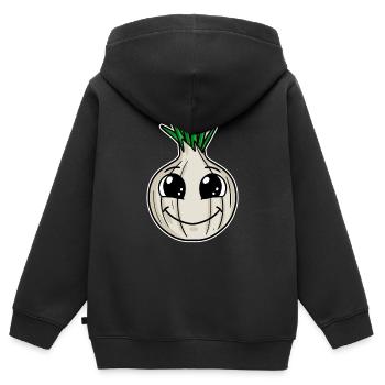 Oignon - Sweat Premium à capuche zippé enfant bio - noir - Dos - AI Model Kid Male (0cm)