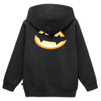 Chemise citrouille d’Halloween - Sweat Premium à capuche zippé enfant bio - noir - Dos - AI Model Kid Male (0cm)
