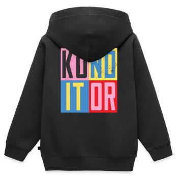 Konditor Design - Kinder Premium Organic Zip Hoodie - Schwarz - Hinten - AI Model Kid Male (0cm)