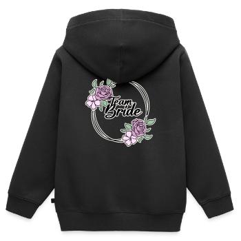 Team Braut - Kinder Premium Organic Zip Hoodie - Schwarz - Hinten - AI Model Kid Male (0cm)