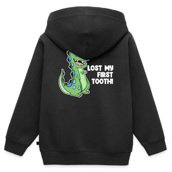 Dino Zahnlücke Kleinkind Milchzahn - Kinder Premium Organic Zip Hoodie - Schwarz - Hinten - AI Model Kid Male (0cm)