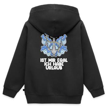 Urlaub - Kinder Premium Organic Zip Hoodie - Schwarz - Hinten - AI Model Kid Male (0cm)