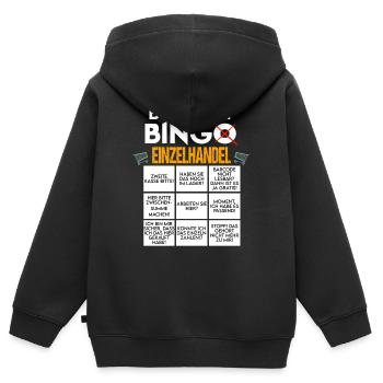 Einzelhandel Kasse Verkäuferin Kaufmann Kauffrau - Kinder Premium Organic Zip Hoodie - Schwarz - Hinten - AI Model Kid Male (0cm)