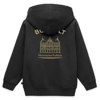 Hôtel de ville historique de Bocholt - Sweat Premium à capuche zippé enfant bio - noir - Dos - AI Model Kid Male (0cm)
