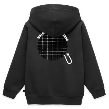 Balkonkraftwerker PV Anlage Stromerzeuger Umwelt - Kinder Premium Organic Zip Hoodie - Schwarz - Hinten - AI Model Kid Male (0cm)