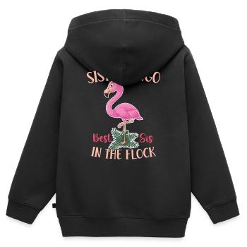 Best Sis In The Flock Sistermingo - Kinder Premium Organic Zip Hoodie - Schwarz - Hinten - AI Model Kid Male (0cm)