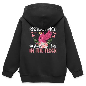 Best Sis In The Flock Sistermingo - Kinder Premium Organic Zip Hoodie - Schwarz - Hinten - AI Model Kid Male (0cm)