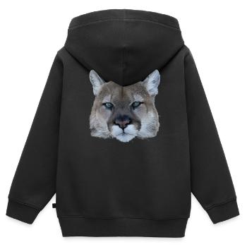 Panther - Kinder Premium Organic Zip Hoodie - Schwarz - Hinten - AI Model Kid Male (0cm)