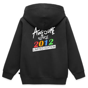 2012 - Jahrgang 2012 - Kinder Premium Organic Zip Hoodie - Schwarz - Hinten - AI Model Kid Male (0cm)