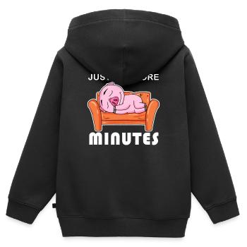 Dormez seulement dix minutes - Sweat Premium à capuche zippé enfant bio - noir - Dos - AI Model Kid Male (0cm)