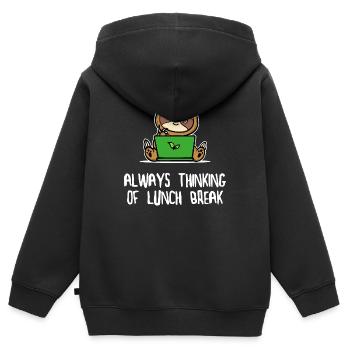Sloth Lazy Animal Statement Vegetarian Mammal - Kids Premium Organic Zip-up Hoodie - black - Back - AI Model Kid Male (0cm)