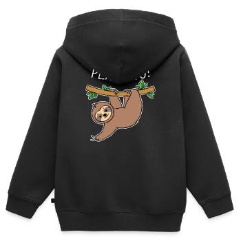 Cool Sloth Statement Jungle Dweller Mammal - Kids Premium Organic Zip-up Hoodie - black - Back - AI Model Kid Male (0cm)