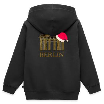 Berlin weihnachtliches Brandenburger Tor - Kinder Premium Organic Zip Hoodie - Schwarz - Hinten - AI Model Kid Male (0cm)