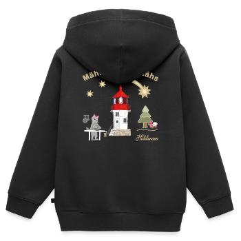 Phare de Noël Gellen sur Hiddensee - Sweat Premium à capuche zippé enfant bio - noir - Dos - AI Model Kid Male (0cm)