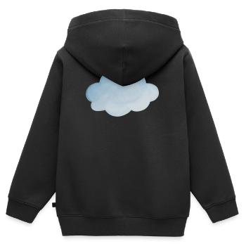 Temps nuageux bleu clair - Sweat Premium à capuche zippé enfant bio - noir - Dos - AI Model Kid Male (0cm)
