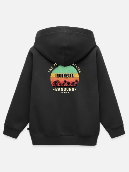 Bandung Indonesia beach design - Kids Premium Organic Zip-up Hoodie - black