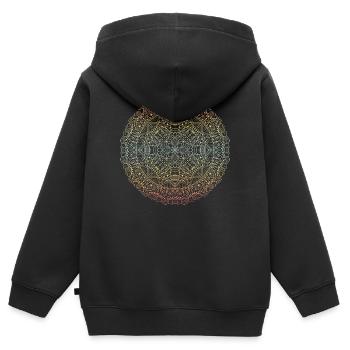 Mandala - Sweat Premium à capuche zippé enfant bio - noir - Dos - AI Model Kid Male (0cm)