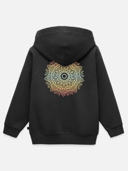 Mandala - Kinder Premium Organic Zip Hoodie - Schwarz