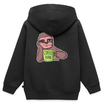Employé paresseux - Sweat Premium à capuche zippé enfant bio - noir - Dos - AI Model Kid Male (0cm)
