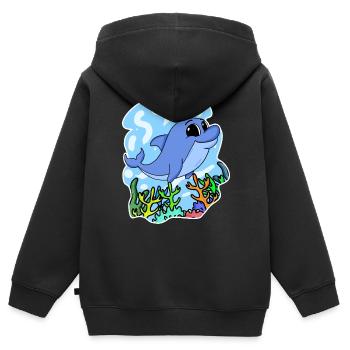 Delfin - Säugetier Meerestier Naturschutz Umwelt - Kinder Premium Organic Zip Hoodie - Schwarz - Hinten - AI Model Kid Male (0cm)