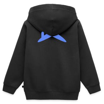 Toit de la maison - Sweat Premium à capuche zippé enfant bio - noir - Dos - AI Model Kid Male (0cm)