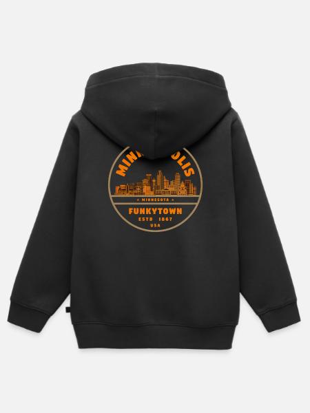 Minneapolis Minnesota - Sweat Premium à capuche zippé enfant bio - noir