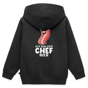 Baby Junge Lustiger Spruch Chef - Kinder Premium Organic Zip Hoodie - Schwarz - Hinten - AI Model Kid Male (0cm)