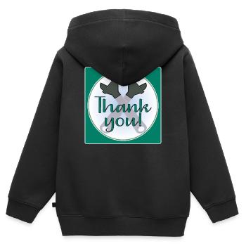 DANKE HANDWERKER - ZANGE - Kinder Premium Organic Zip Hoodie - Schwarz - Hinten - AI Model Kid Male (0cm)