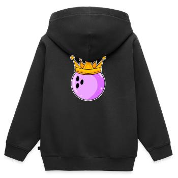 Bowling Damen Partnerlook - Kinder Premium Organic Zip Hoodie - Schwarz - Hinten - AI Model Kid Male (0cm)