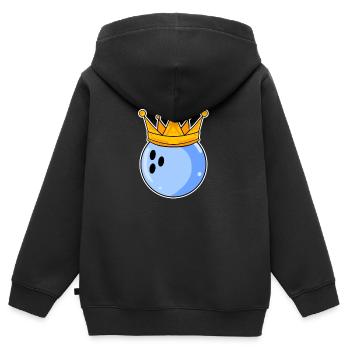 Bowling Herren Partnerlook - Kinder Premium Organic Zip Hoodie - Schwarz - Hinten - AI Model Kid Male (0cm)