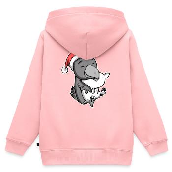 Krähe Weihnachten Schlafen Schlaf Ausschlafen - Kinder Premium Organic Zip Hoodie - Rosa - Hinten - AI Model Kid Female (0cm)