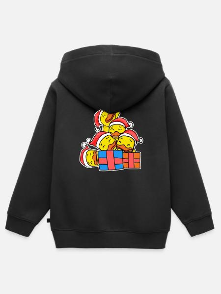 Arbre de Noël Canards canards de Noël - Sweat Premium à capuche zippé enfant bio - noir