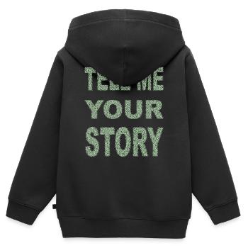 TELL ME YOUR STORY - Kinder Premium Organic Zip Hoodie - Schwarz - Hinten - AI Model Kid Male (0cm)
