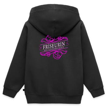 Friseurin aus Leidenschaft - Kinder Premium Organic Zip Hoodie - Schwarz - Hinten - AI Model Kid Male (0cm)