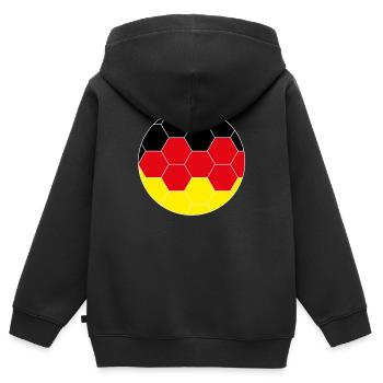 Hexagone du football allemand - Sweat Premium à capuche zippé enfant bio - noir - Dos - AI Model Kid Male (0cm)