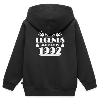 1992 - Jahrgang 1992 - Kinder Premium Organic Zip Hoodie - Schwarz - Hinten - AI Model Kid Male (0cm)