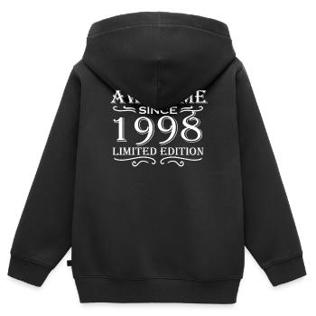 1998 - Jahrgang 1998 - Fantastisch seit 1998 - Kinder Premium Organic Zip Hoodie - Schwarz - Hinten - AI Model Kid Male (0cm)