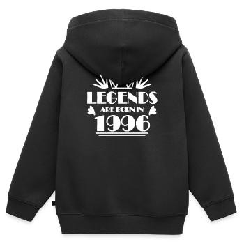 1996 - Jahrgang 1996 - Kinder Premium Organic Zip Hoodie - Schwarz - Hinten - AI Model Kid Male (0cm)