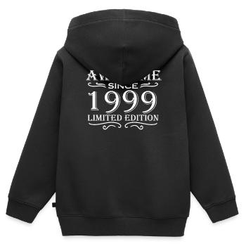 1999 - Né en 1999 - Fantastique depuis 1999 - Sweat Premium à capuche zippé enfant bio - noir - Dos - AI Model Kid Male (0cm)