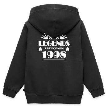 1998 - Jahrgang 1998 - Kinder Premium Organic Zip Hoodie - Schwarz - Hinten - AI Model Kid Male (0cm)