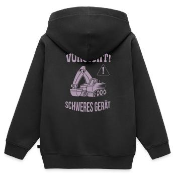 Bagger Baggerfahrer Baugeräteführer Schweres Gerät - Kinder Premium Organic Zip Hoodie - Schwarz - Hinten - AI Model Kid Male (0cm)