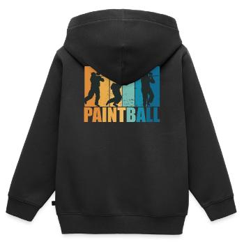 Paintball Paintballer Gotcha Vintage Gift - Kids Premium Organic Zip-up Hoodie - black - Back - AI Model Kid Male (0cm)