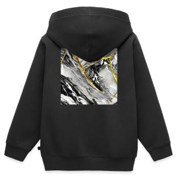 Marmor Schwarz Gold Naturstein - Kinder Premium Organic Zip Hoodie - Schwarz - Hinten - AI Model Kid Male (0cm)