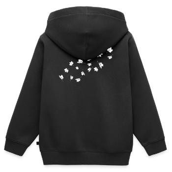 Minimalistische Ahorn Blätter die im Wind wehen - Kinder Premium Organic Zip Hoodie - Schwarz - Hinten - AI Model Kid Male (0cm)