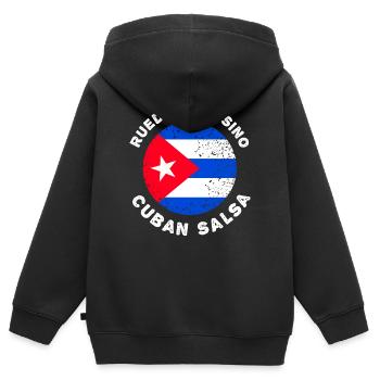 Rueda de Casino - Cuban Salsa - Kinder Premium Organic Zip Hoodie - Schwarz - Hinten - AI Model Kid Male (0cm)